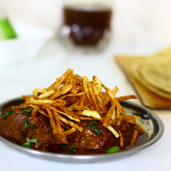 Mutton Gravy with Potato Sticks