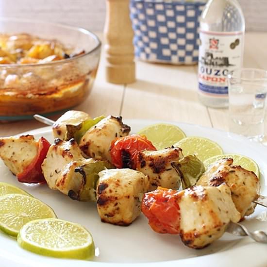 Chicken Souvlaki in Olive/Vinegar