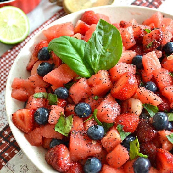 Patriotic Chopped Fruit Salad