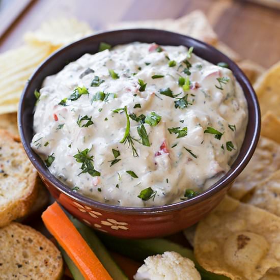 Grilled Veggie & Roasted Garlic Dip