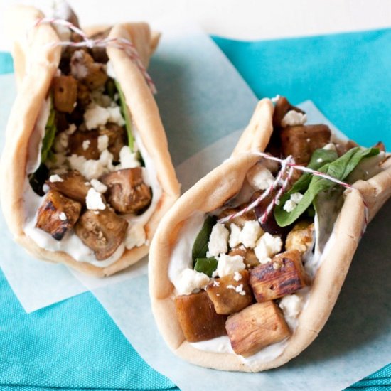 Easy Eggplant Flatbread Wraps