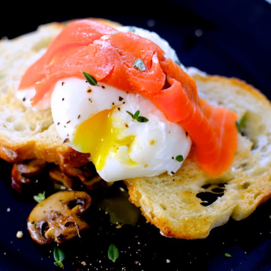 Smoked Salmon and Poached Egg Tartine