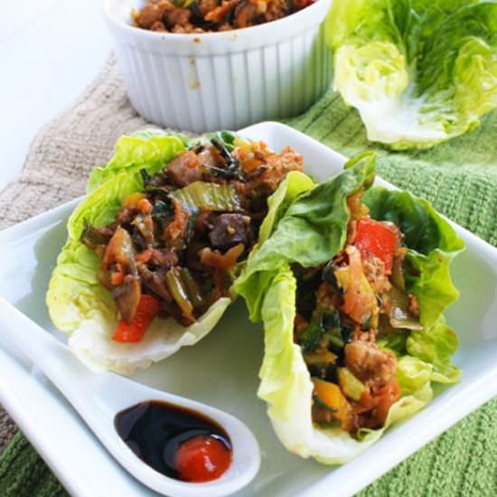 Veggie Filled Chicken Lettuce Wraps