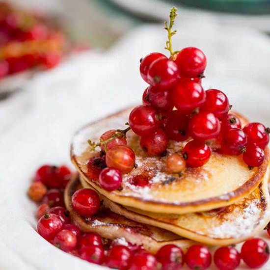 Ricotta Pancakes with Red Currants