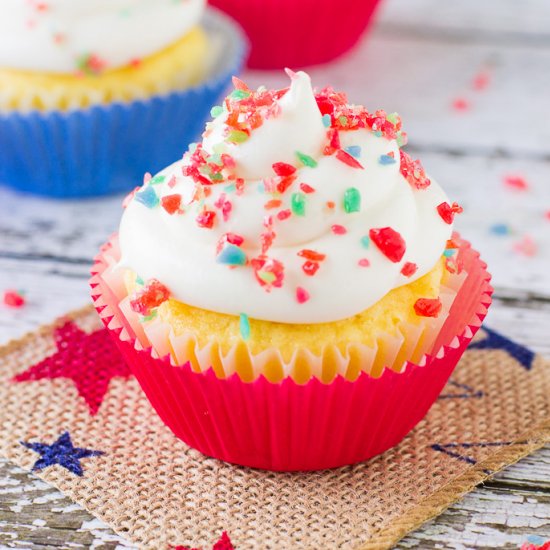 Vanilla Firecracker Cupcakes