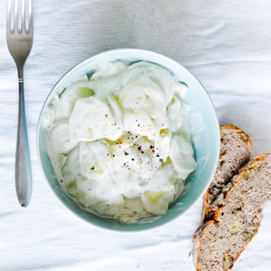 Creamy cucumber salad