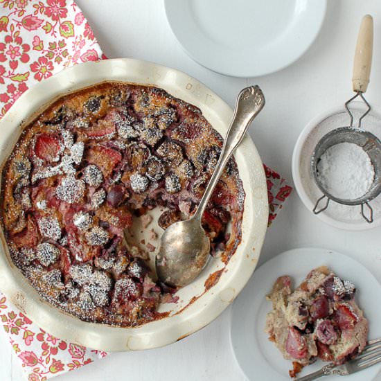 Cherry Strawberry Custard Pie