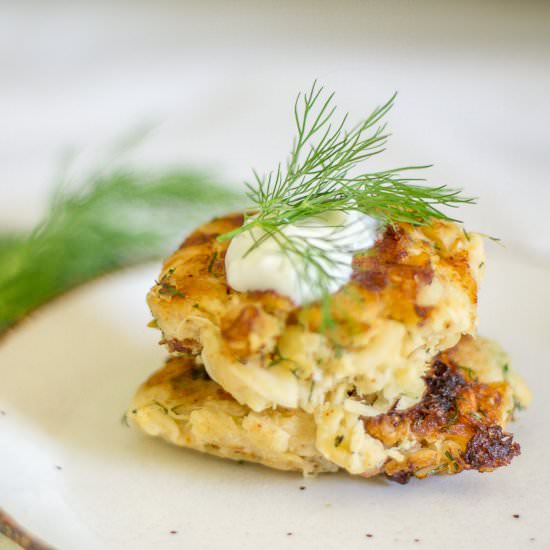 Dill zucchini fritters