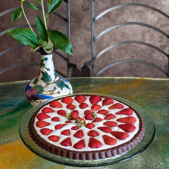 Vegan Chocolate Strawberry Cake