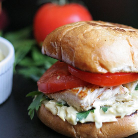 Grilled Fish Sandwich with Slaw