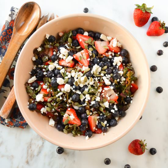 Kale Strawberry Blueberry Salad