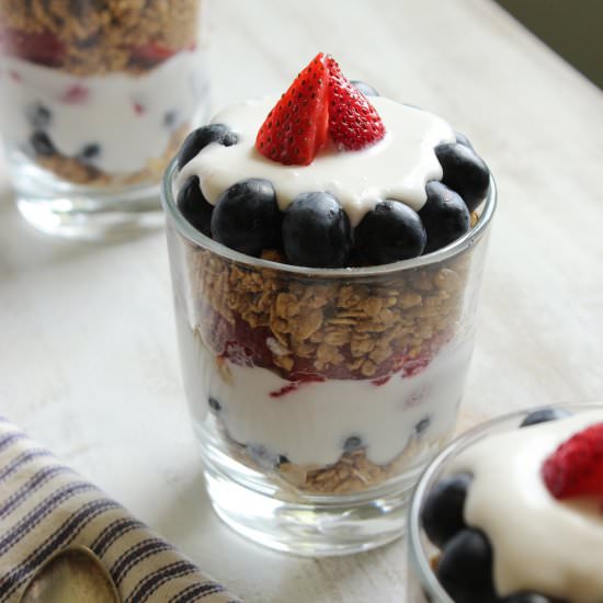 Red, White, & Blue Vegan Parfaits