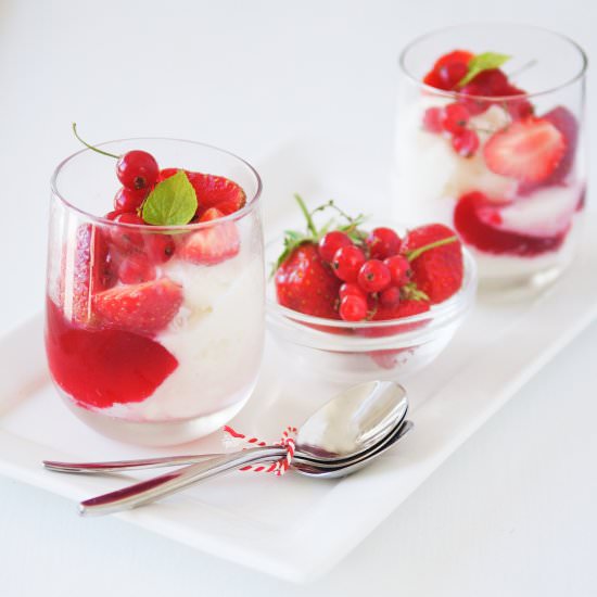 Frozen Yogurt with Red Fruit