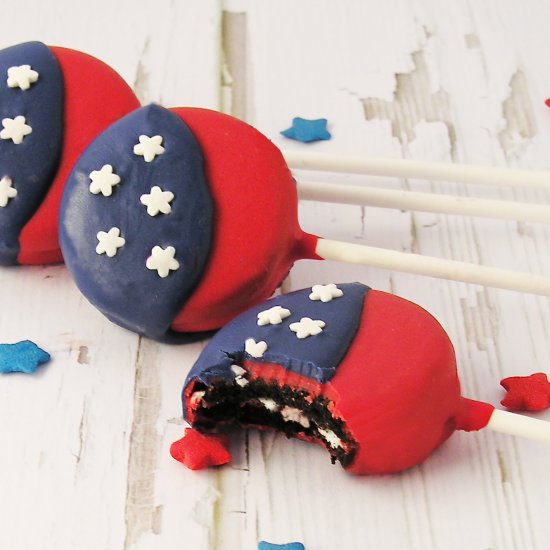 American Flag Oreo Pops