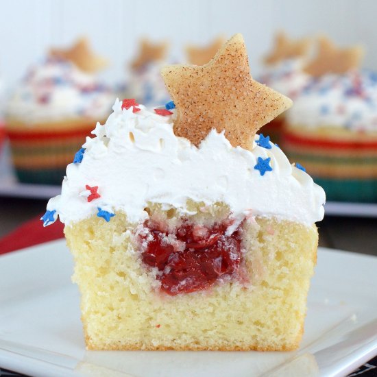 Vanilla Cherry Pie Cupcakes