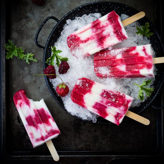 Tayberry Rose Buttermilk Popsicles