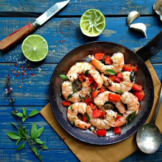 Shrimp with Thai Basil and Lime