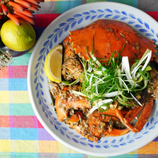 Stir-fried mud crab with eggplant