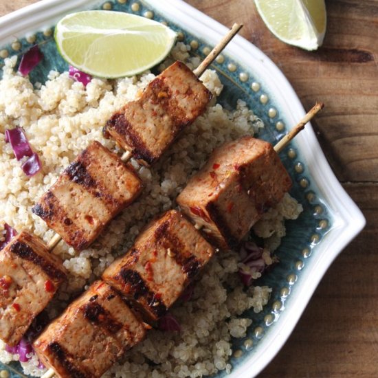 Spicy Asian Citrus Tofu Kebabas