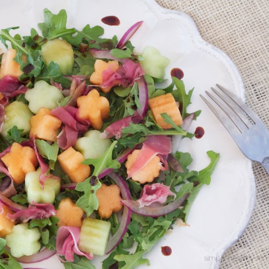 Melon and Prosciutto Arugula Salad