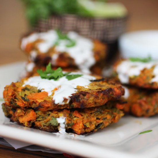 Curried Carrot & Zucchini Fritters