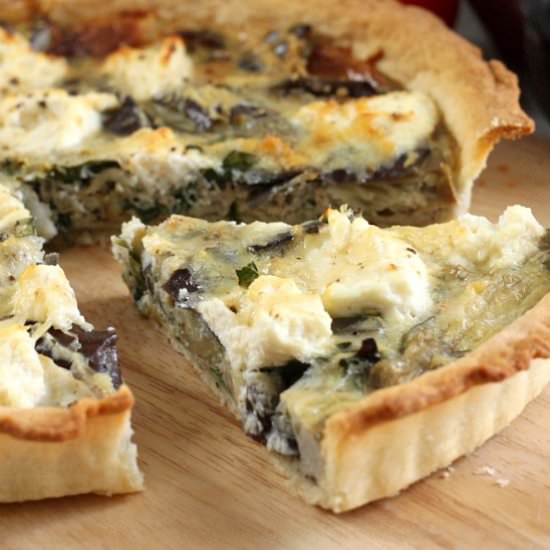 Roasted Aubergine and Ricotta Tart