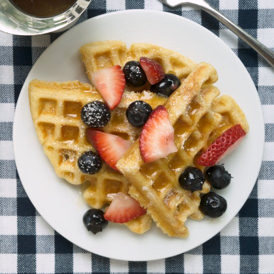 Raised Waffles with Warm Maple Butter