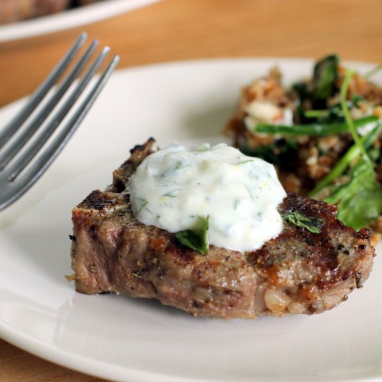 Lamb Chops + Fresh Tzatziki