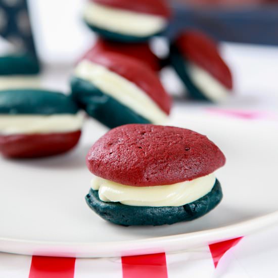 Red, White, and Blue Whoopie Pies