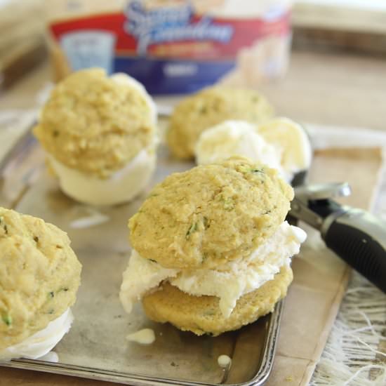 Lemon zucchini cookie sandwiches