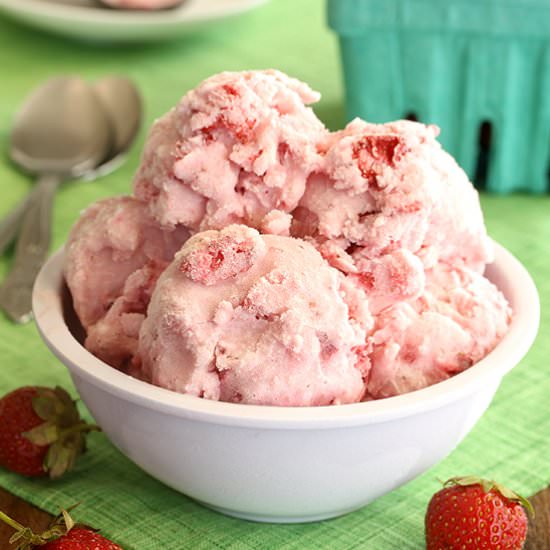 Strawberries and Cream Ice Cream