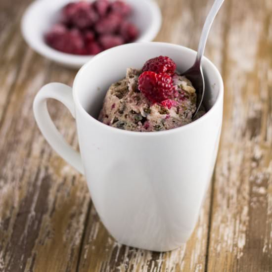 Raspberry Vanilla Mug Cake