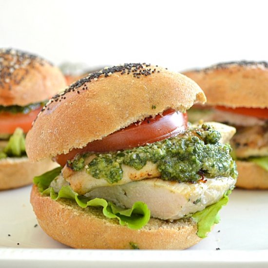 Grilled Chicken Pesto Sliders