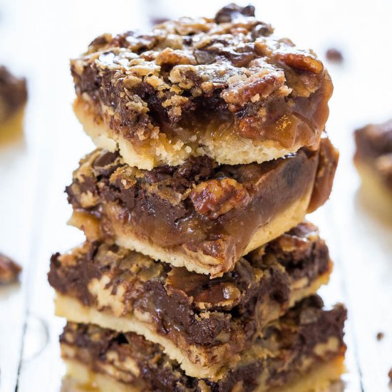 Caramel & Chocolate Pecan Pie Bars