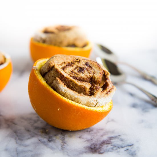 Cinnamon Rolls in Orange Cups