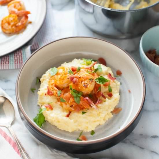 Spicy Shrimp and Goat Cheese Grits