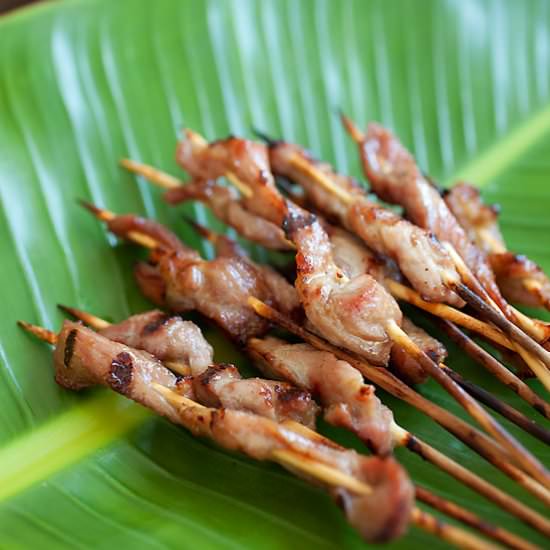 Pork Satay with Sweet Coconut Glaze