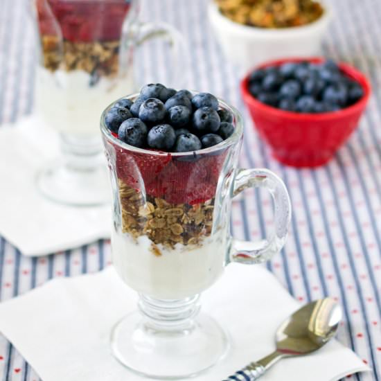 Red, White, and Blueberry Parfait