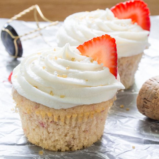 Strawberry Champagne Cupcakes