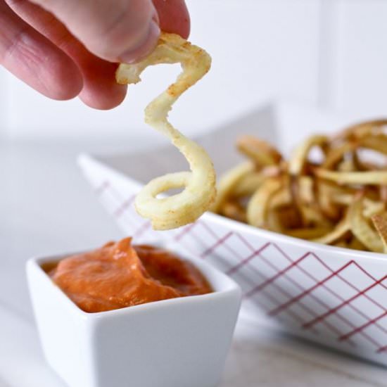 White Sweet Potato Curly Fries