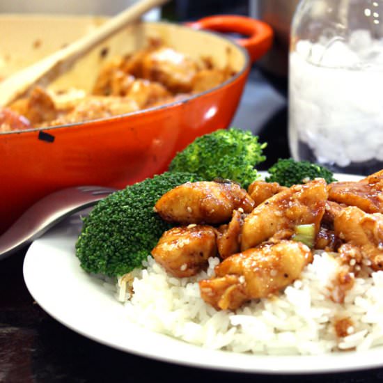 Easy Sesame Chicken on Rice