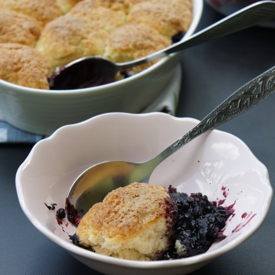 Wild blueberry cobbler