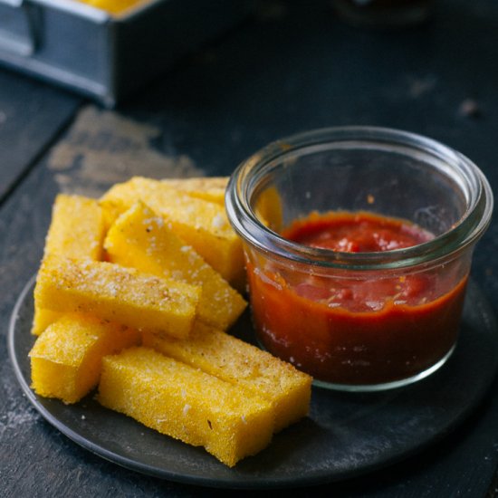 Polenta Fries + Bloody Mary Dip