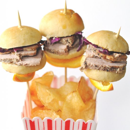 Orange pork sliders