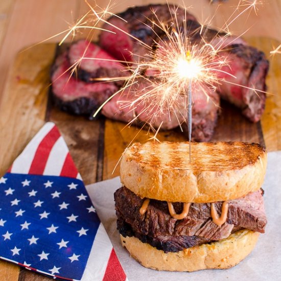 Texas Toast Tri-Tip Sandwich