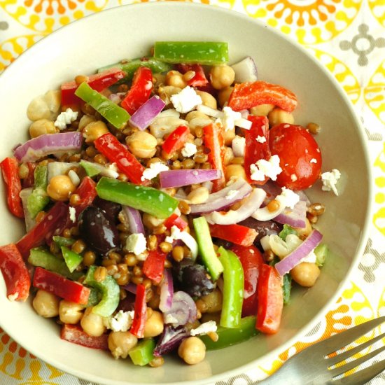 Wheat Berry and Chickpea Salad