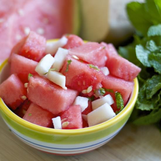 Jicama Watermelon Salad