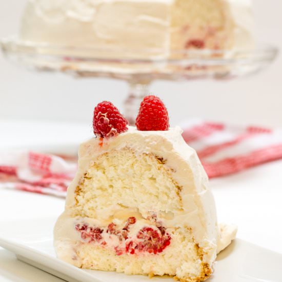 Raspberry Angel Food Cake