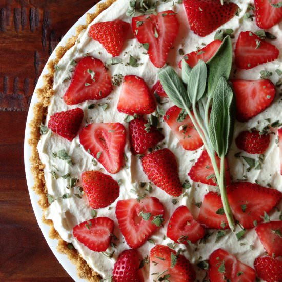 Strawberry Sage Mascarpone Tart