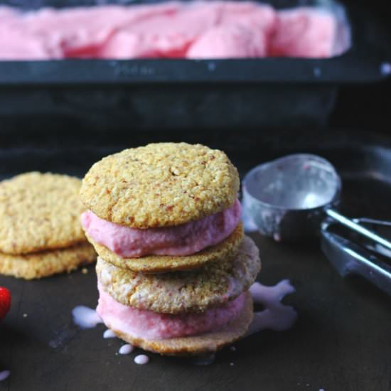 Strawberry Ice Cream Sandwiches